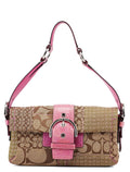 3689 Beige Pink Signature C Soho Shoulder Bag