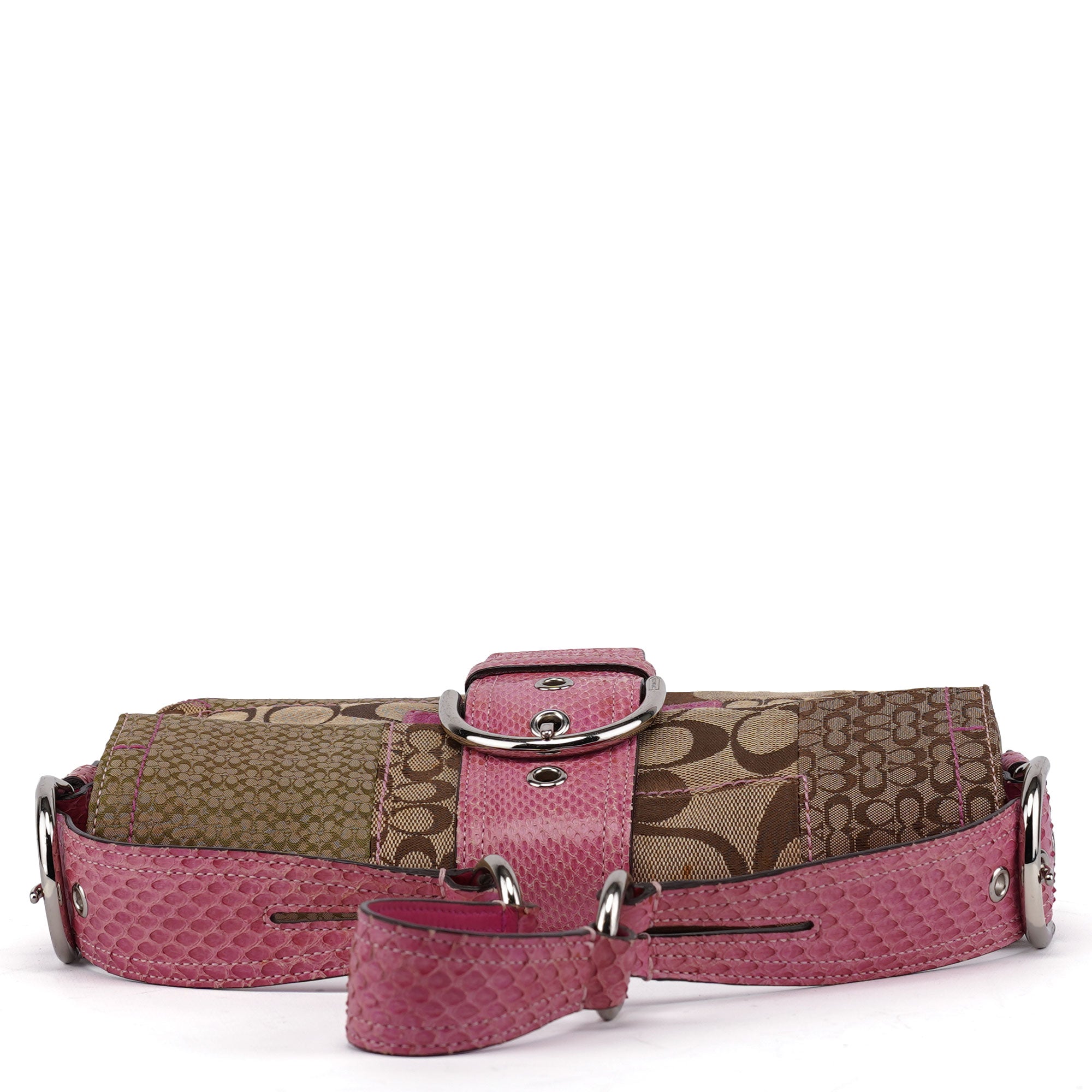 3689 Beige Pink Signature C Soho Shoulder Bag