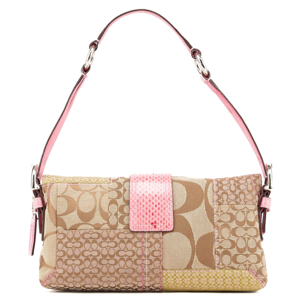 3689 Beige Pink Snake Soho Shoulder Bag