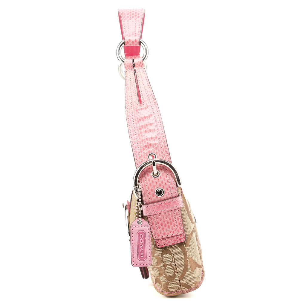 3689 Beige Pink Snake Soho Shoulder Bag