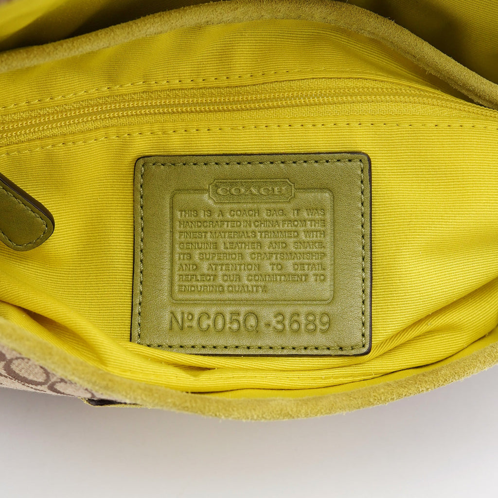 3689 Beige Snakeskin Embossed Soho Bag