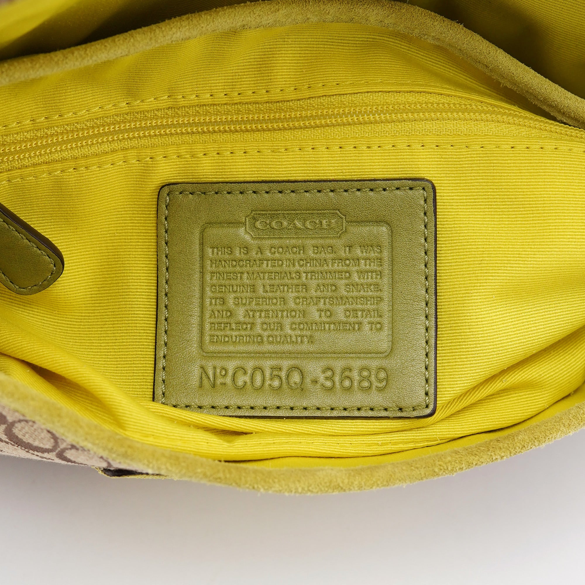 3689 Beige Snakeskin Embossed Soho Bag