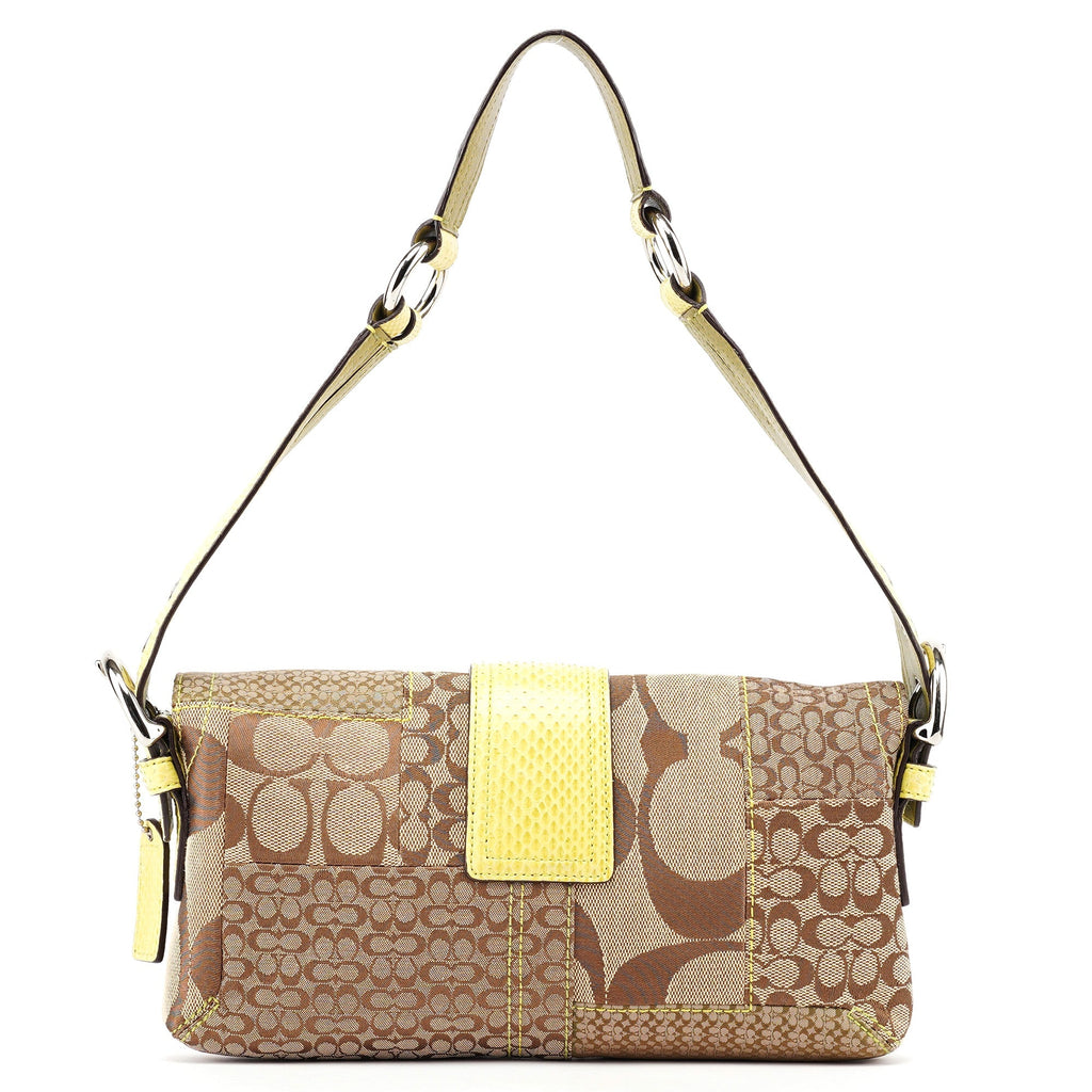 3689 Beige Snakeskin Embossed Soho Bag