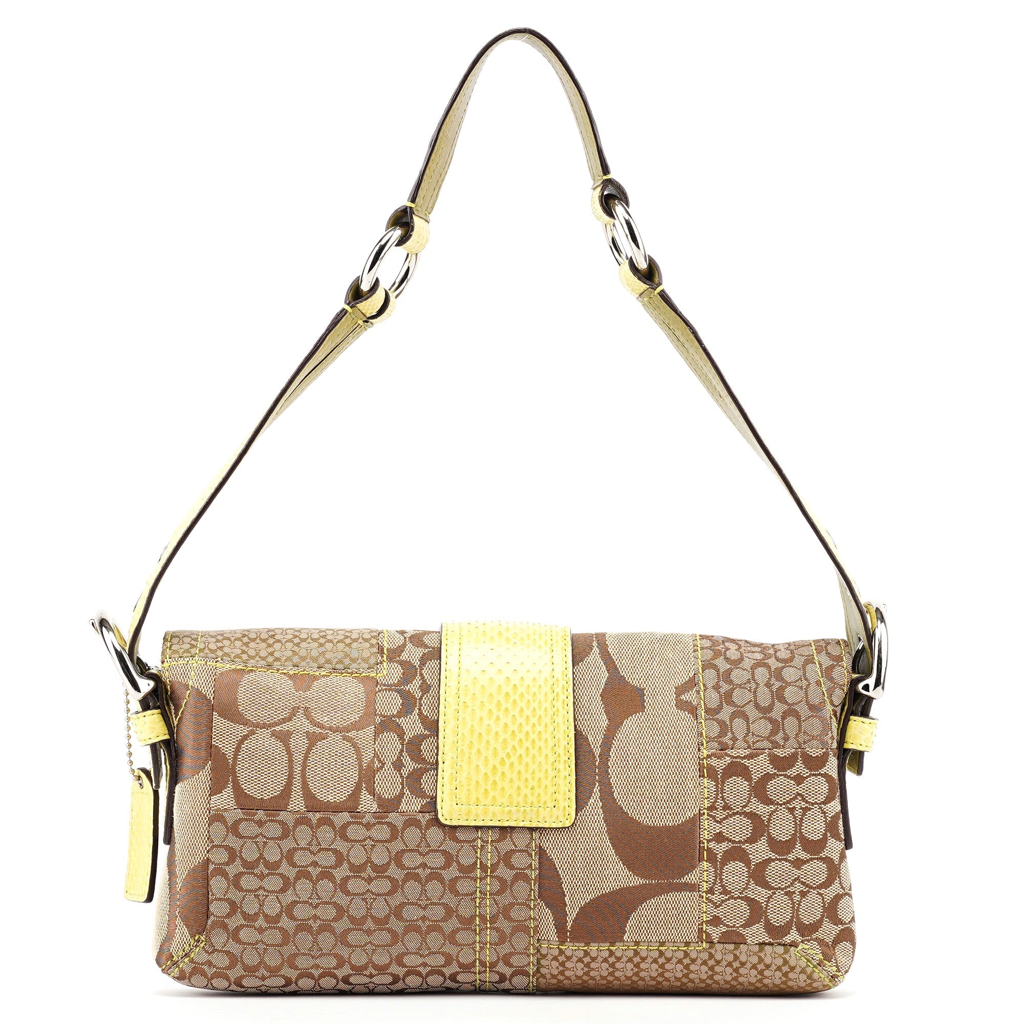 3689 Beige Snakeskin Embossed Soho Bag