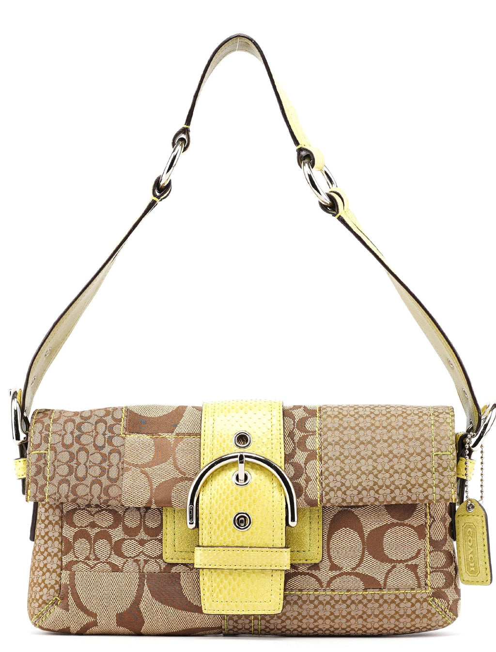 3689 Beige Snakeskin Embossed Soho Bag