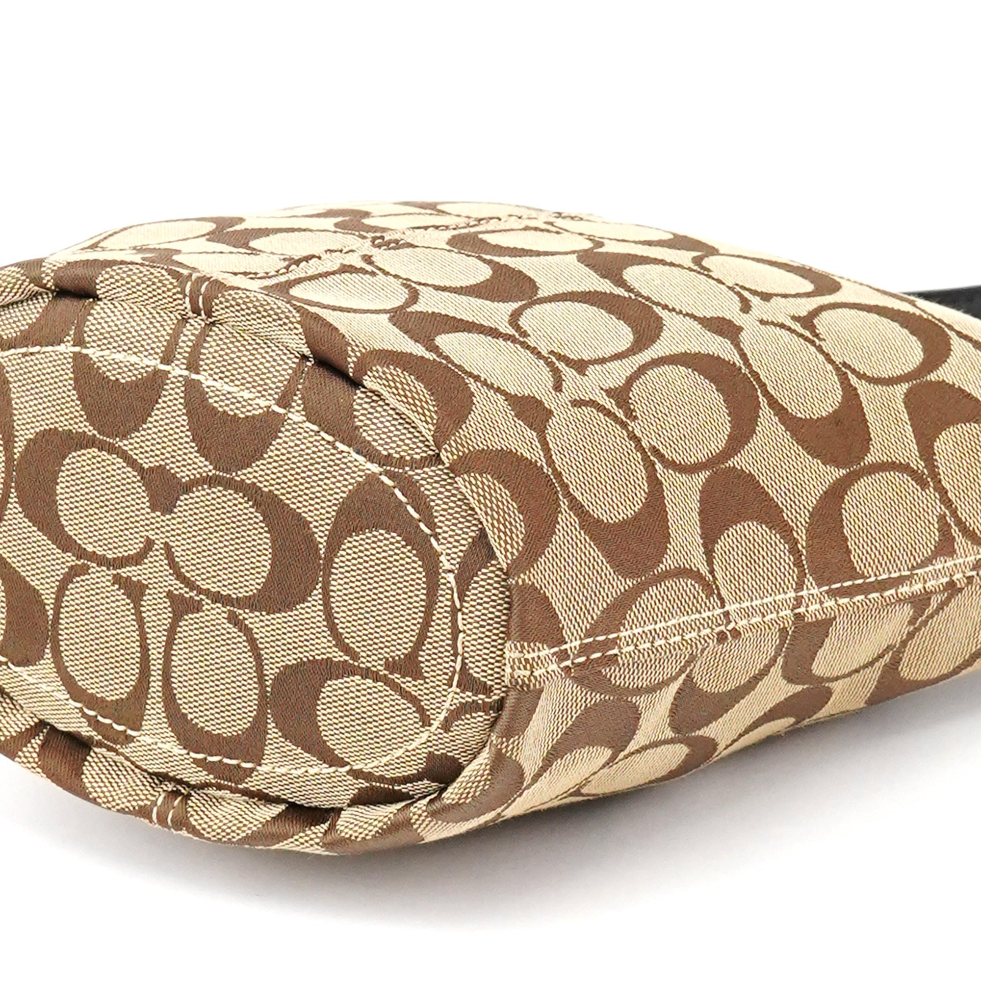 40896 Beige Brown Signature Canvas Shoulder Bag