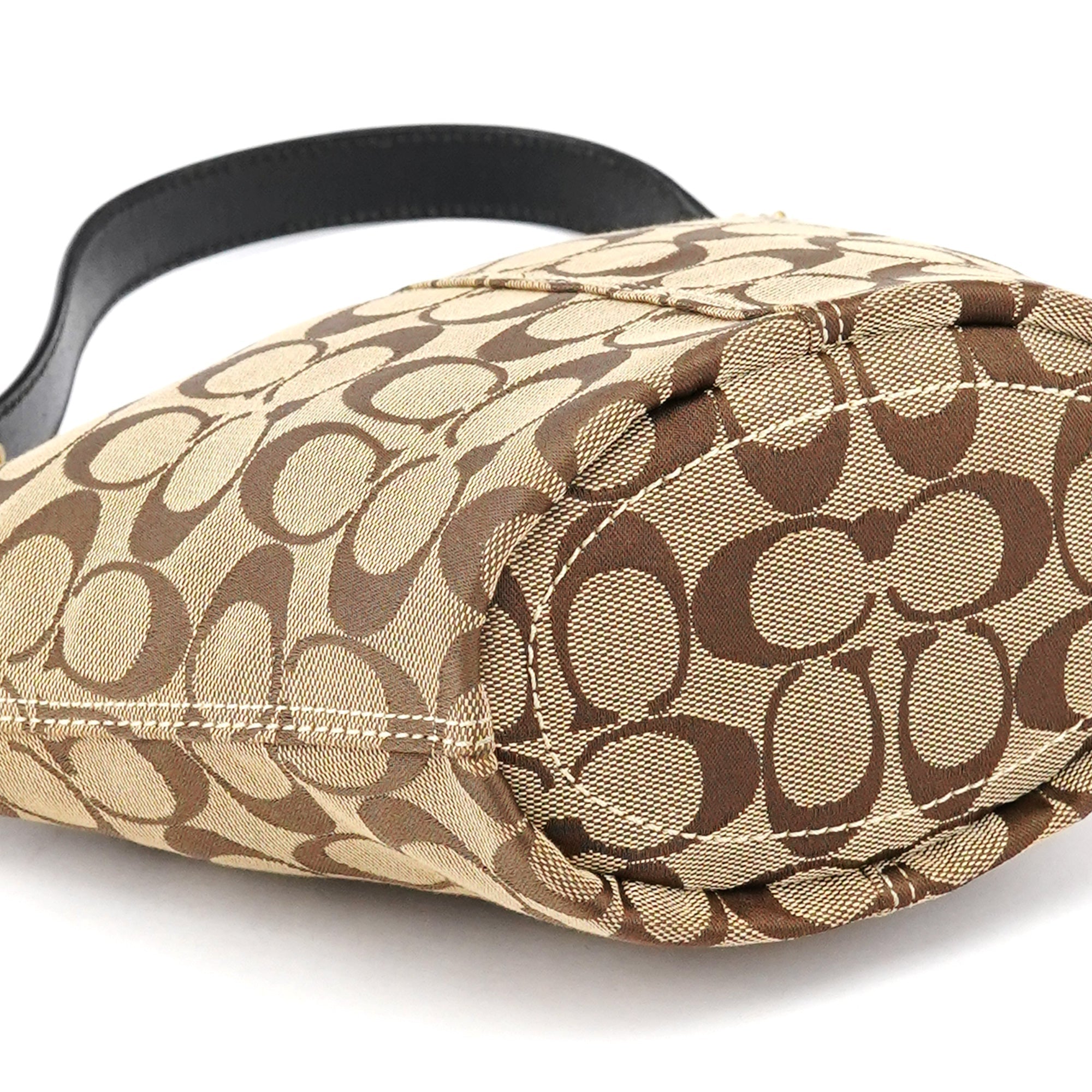 40896 Beige Brown Signature Canvas Shoulder Bag