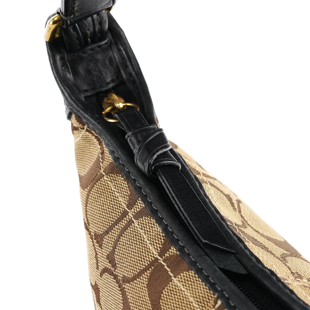 40896 Beige Brown Signature Canvas Shoulder Bag