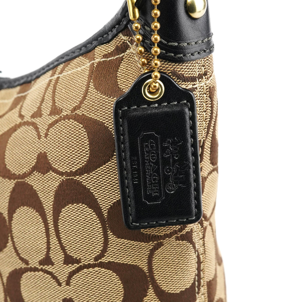 40896 Beige Brown Signature Canvas Shoulder Bag
