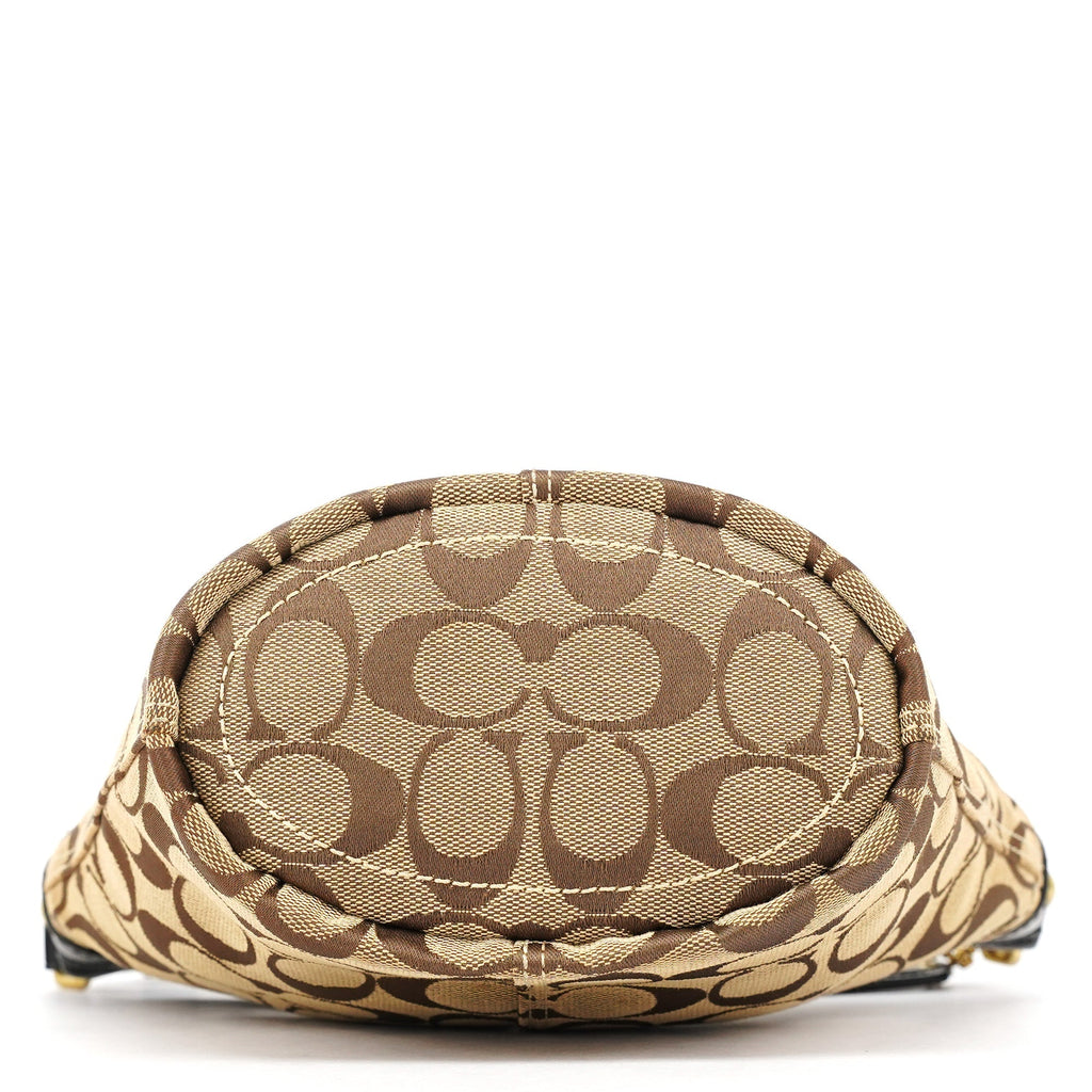 40896 Beige Brown Signature Canvas Shoulder Bag