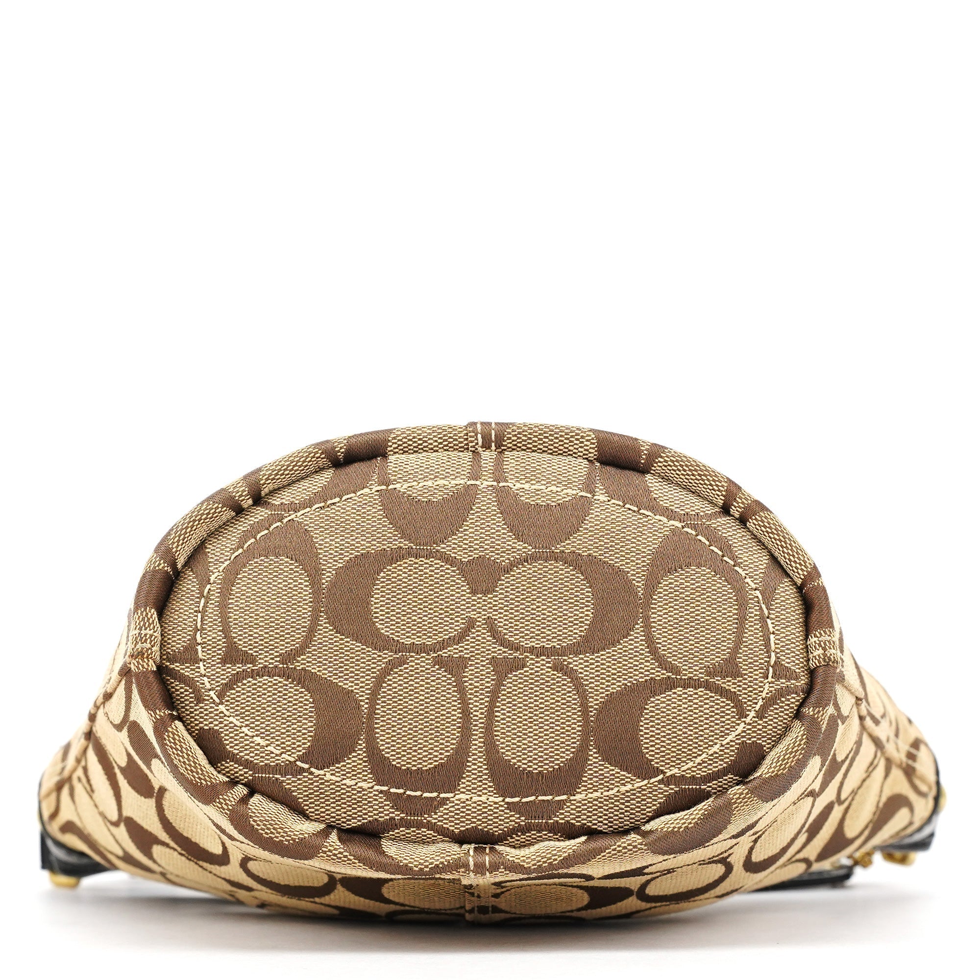40896 Beige Brown Signature Canvas Shoulder Bag