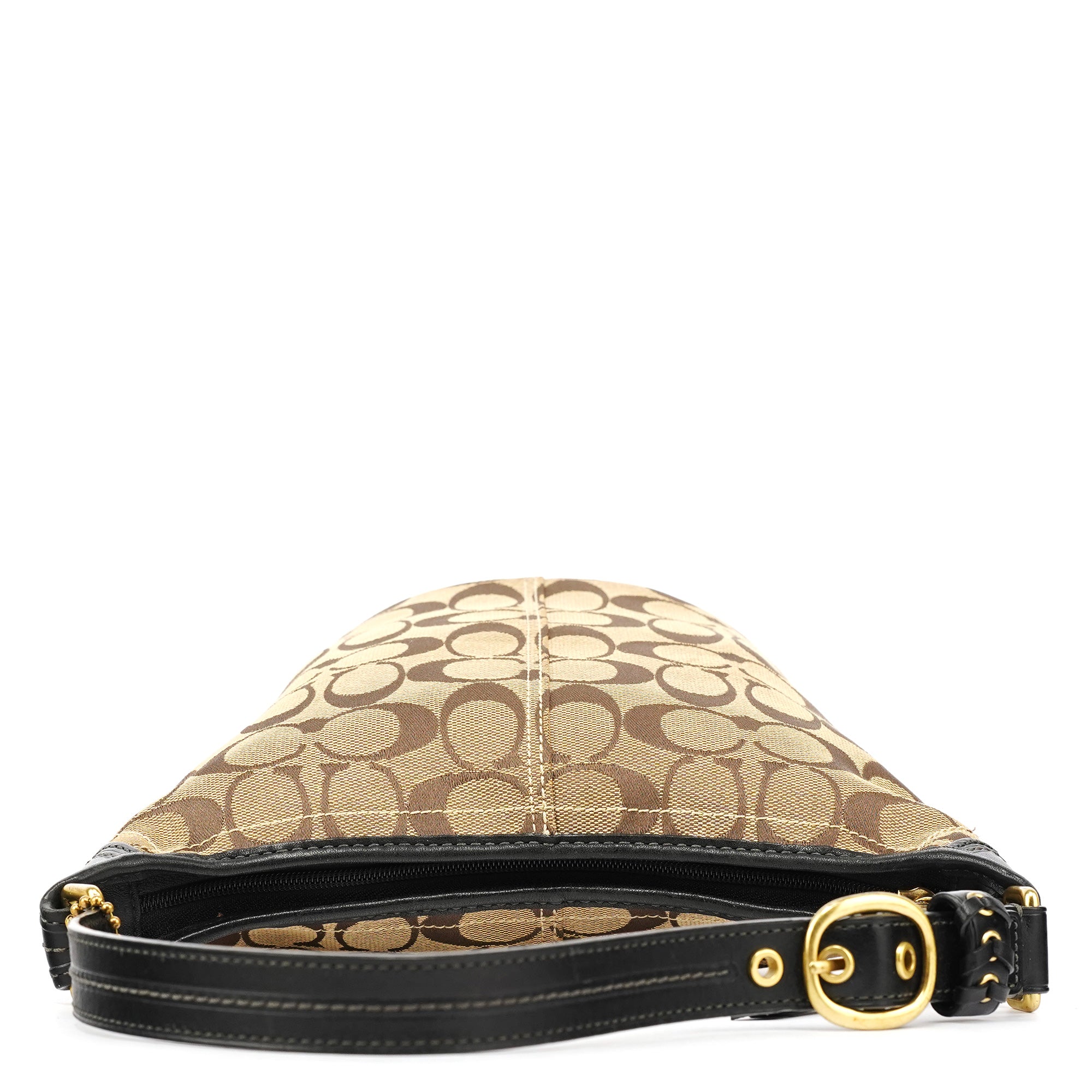 40896 Beige Brown Signature Canvas Shoulder Bag