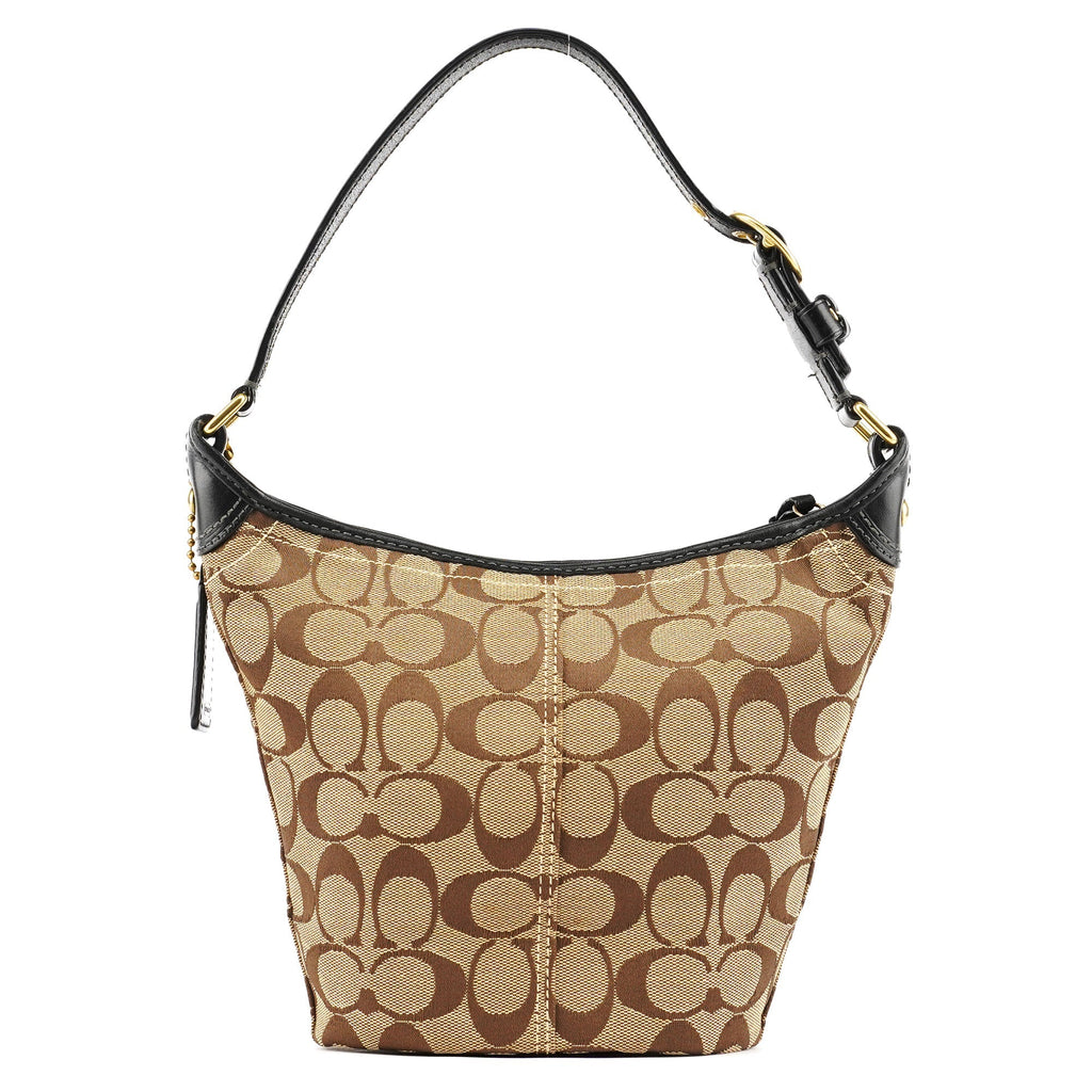 40896 Beige Brown Signature Canvas Shoulder Bag
