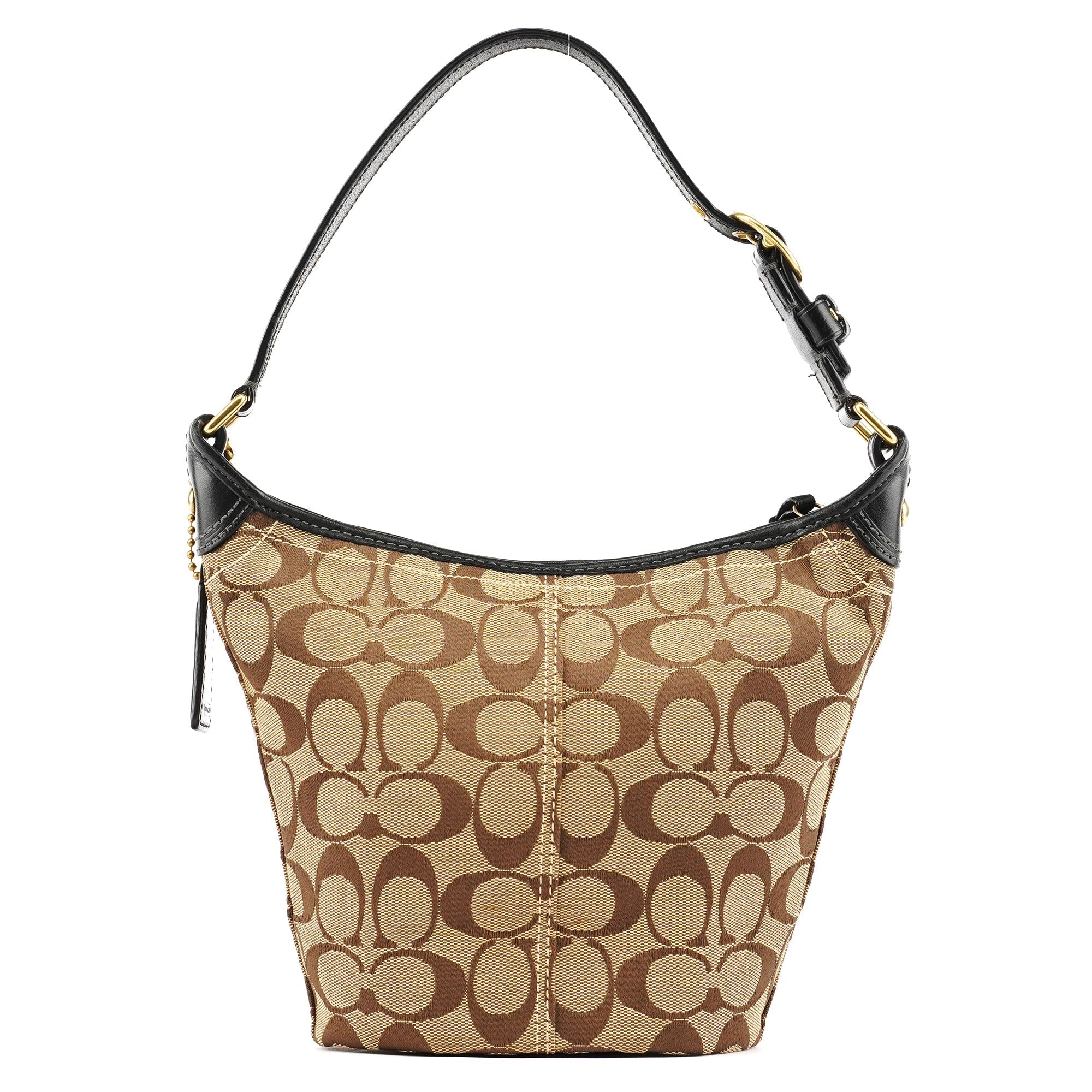 40896 Beige Brown Signature Canvas Shoulder Bag
