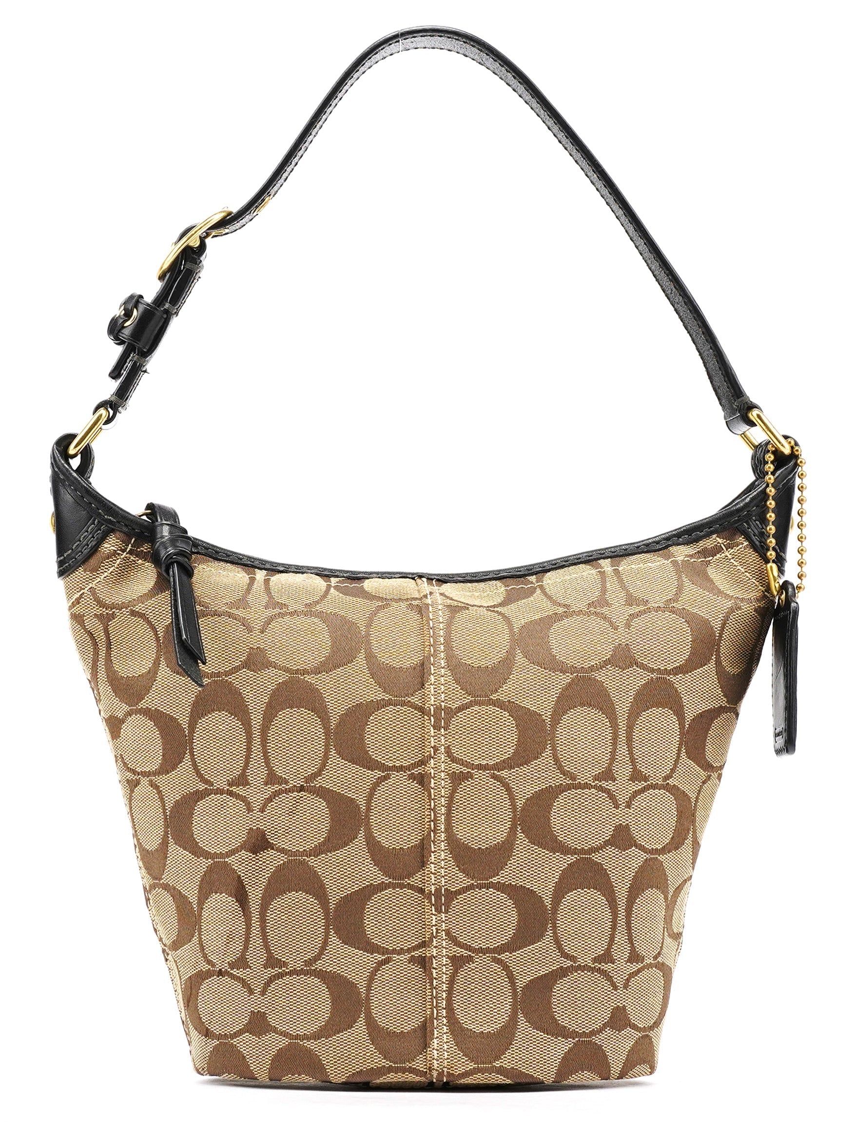 40896 Beige Brown Signature Canvas Shoulder Bag
