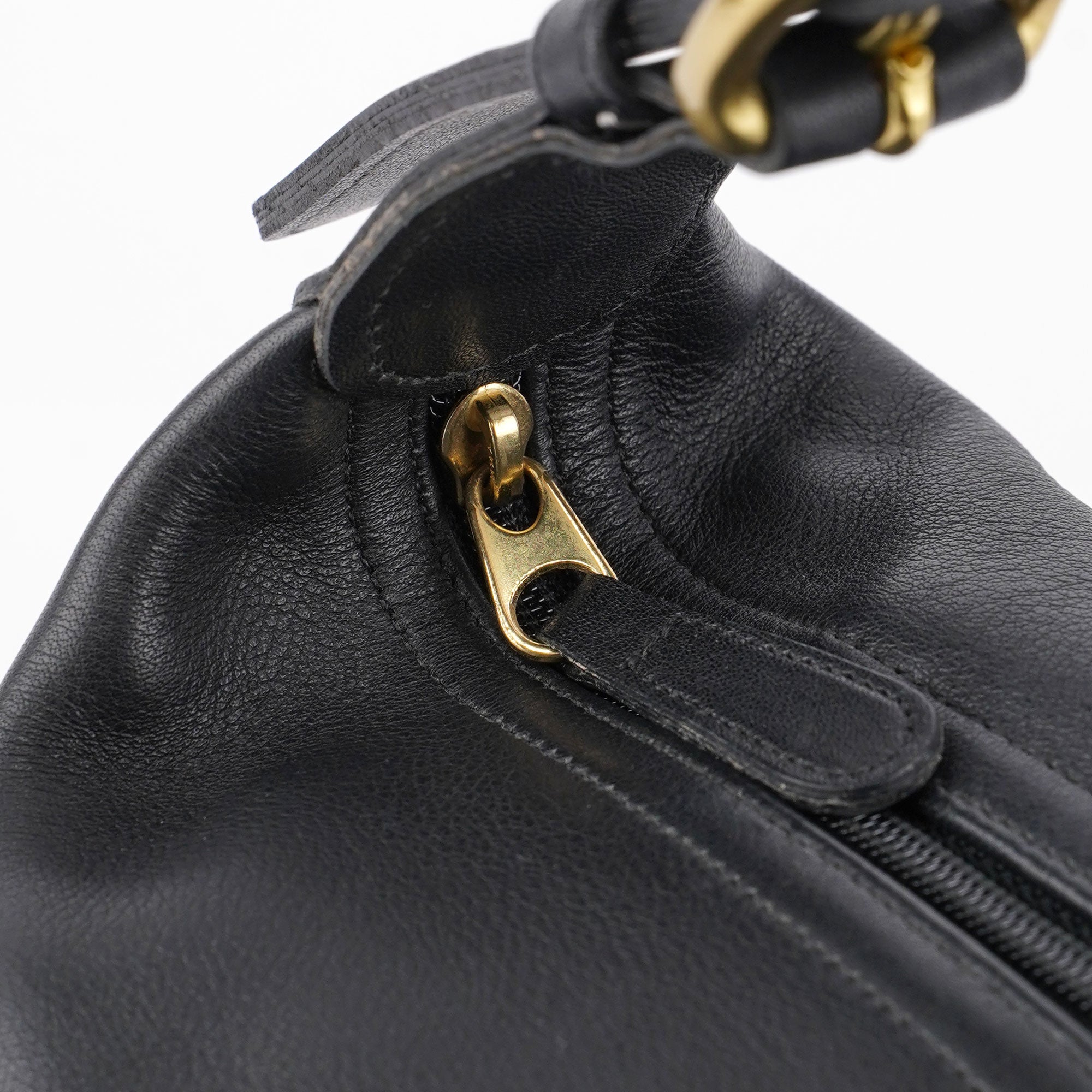 4146 Black Leather Ergo Mini Hobo Bag