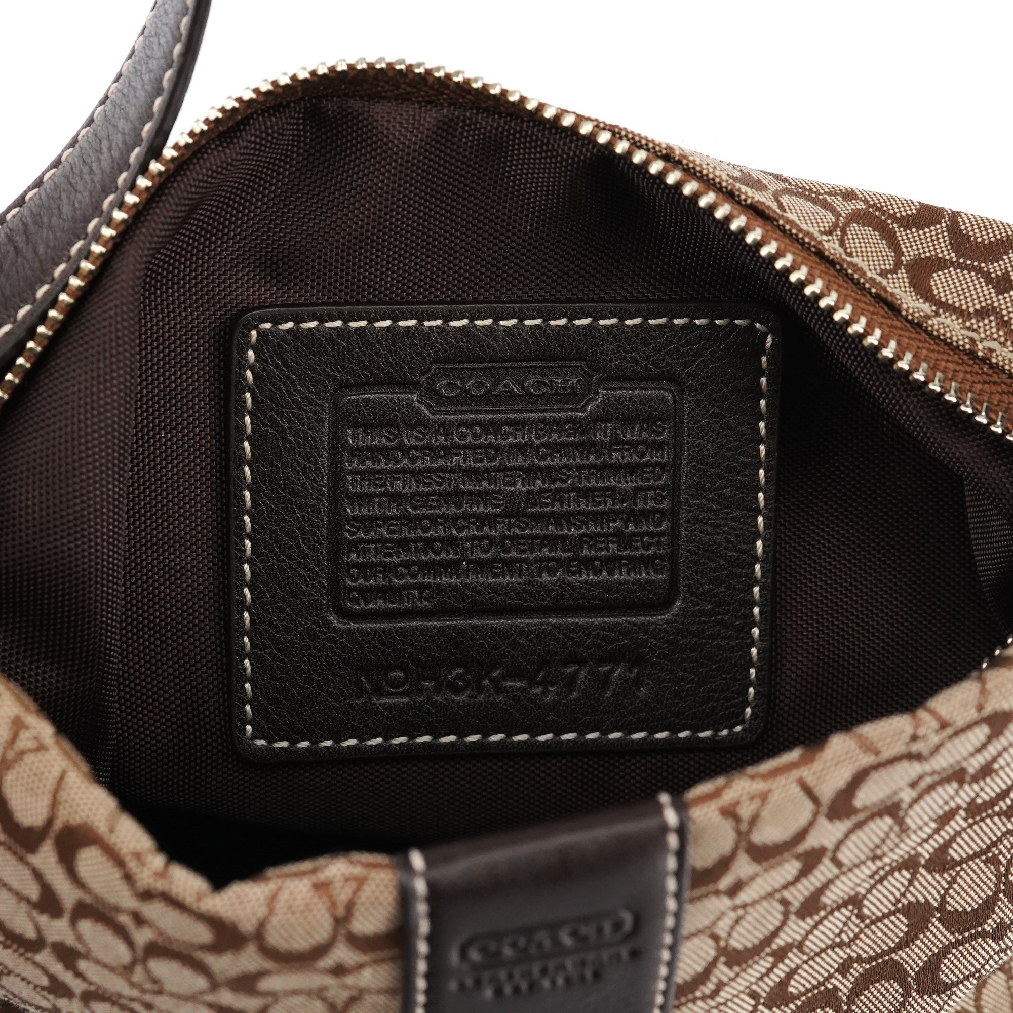 4771 Beige Brown Signature Shoulder Bag