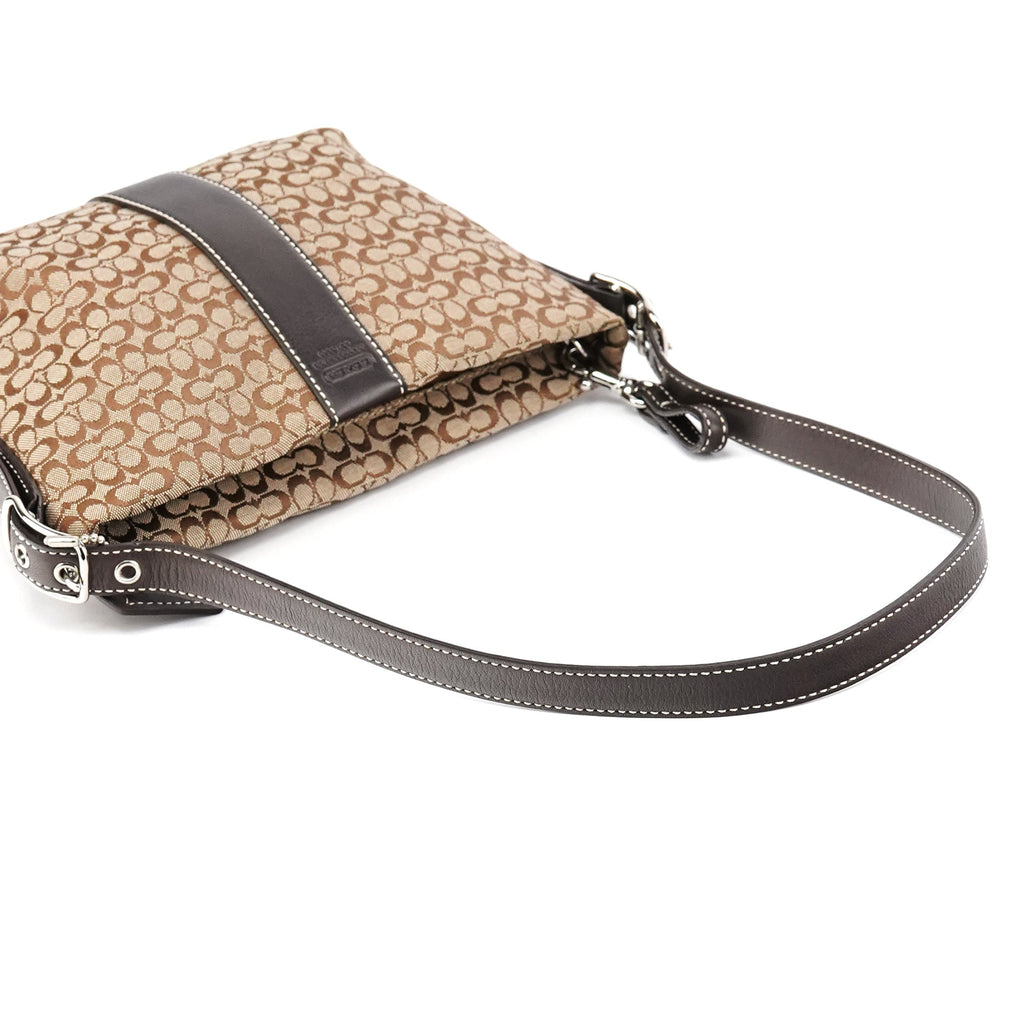 4771 Beige Brown Signature Shoulder Bag