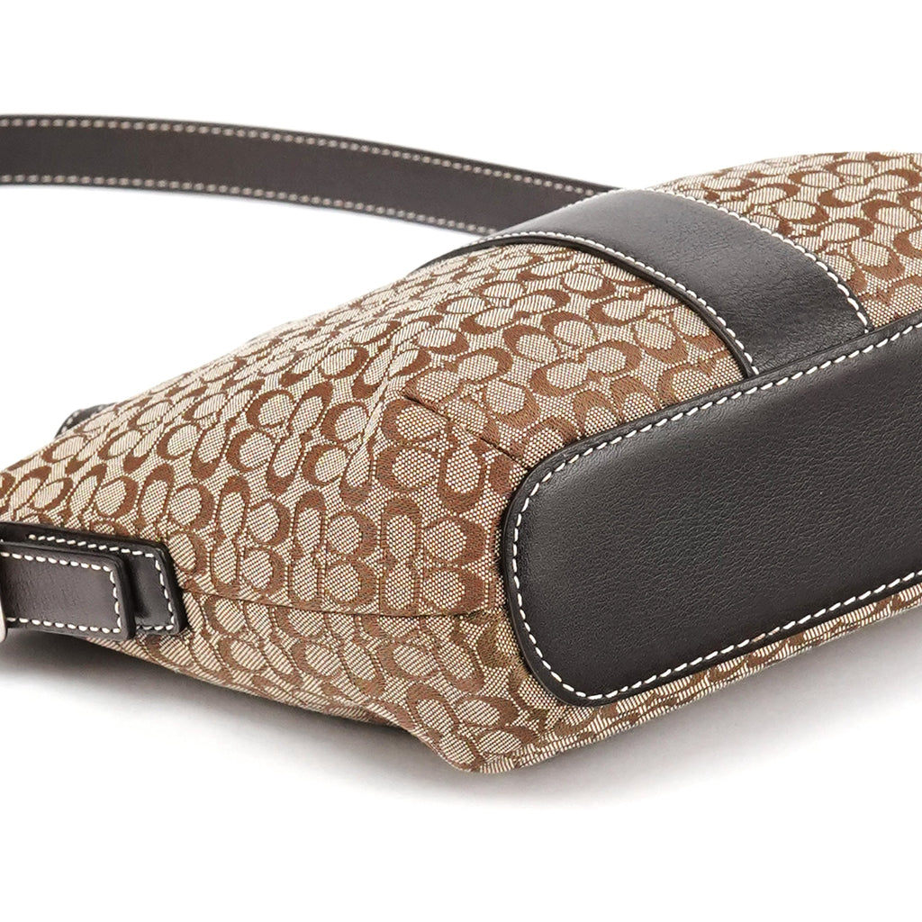 4771 Beige Brown Signature Shoulder Bag