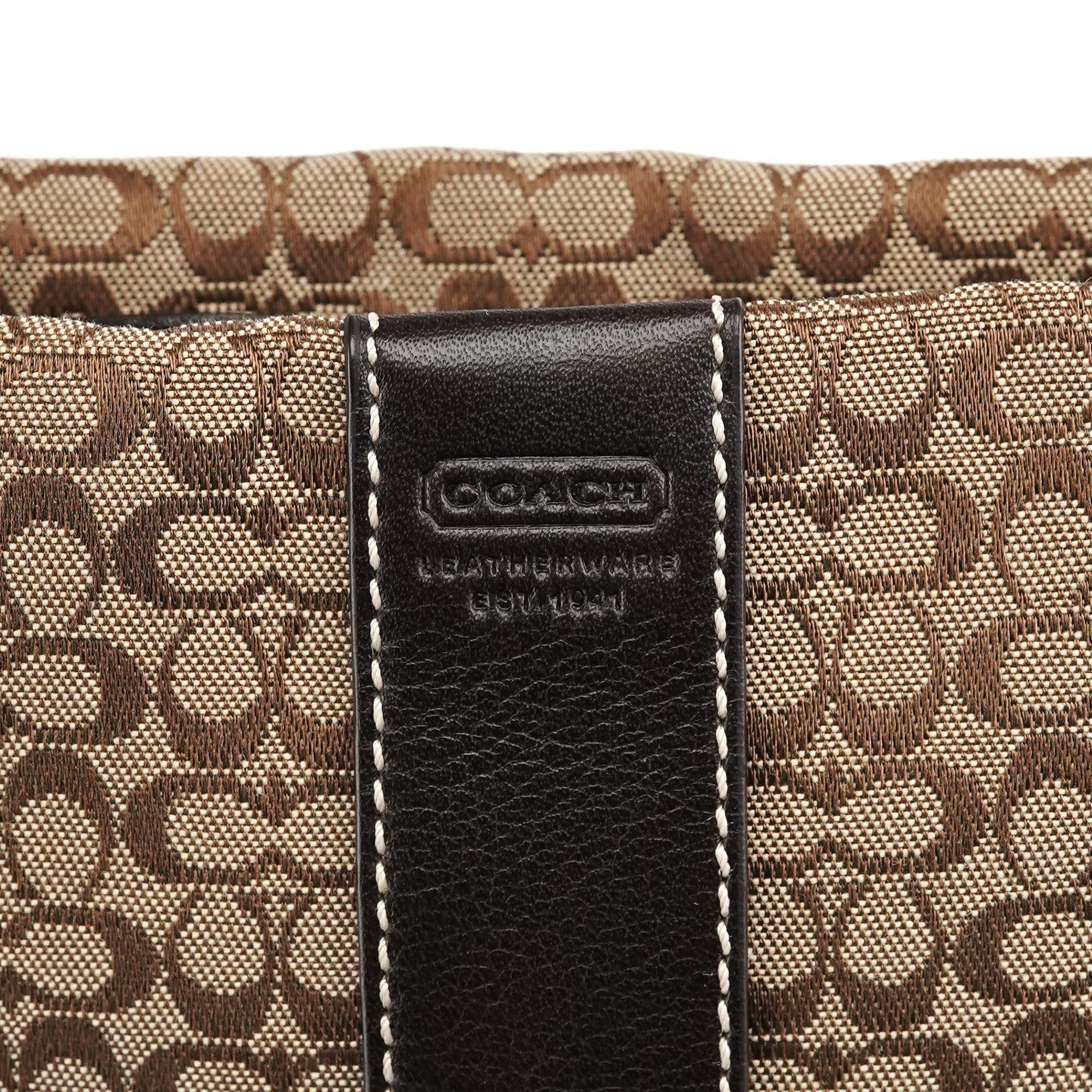 4771 Beige Brown Signature Shoulder Bag