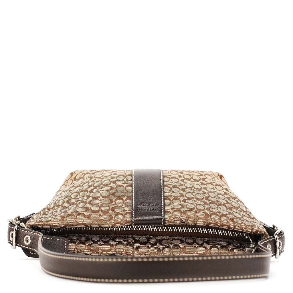 4771 Beige Brown Signature Shoulder Bag