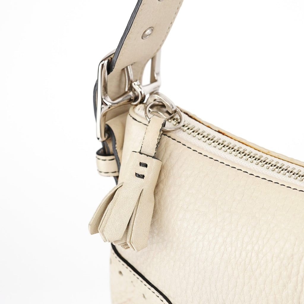 5052 Beige Leather Demi Shoulder Bag