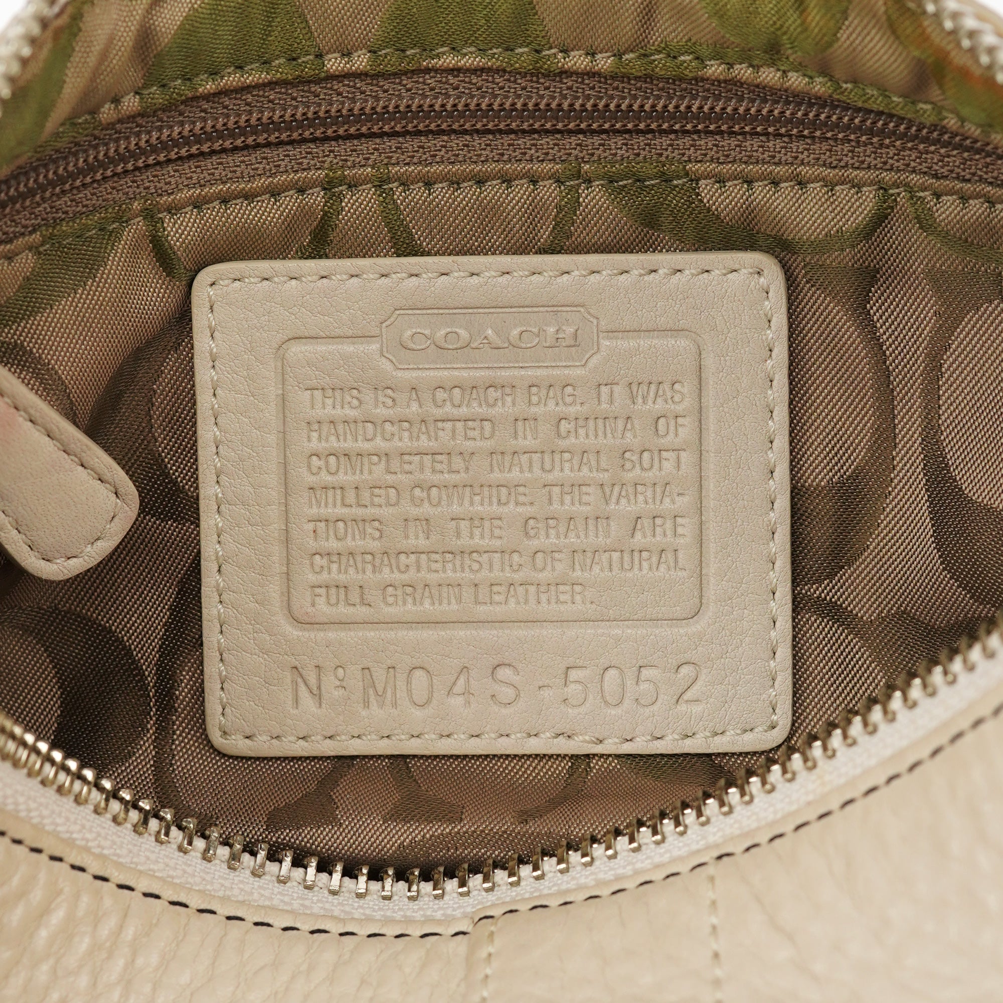 5052 Beige Leather Demi Shoulder Bag