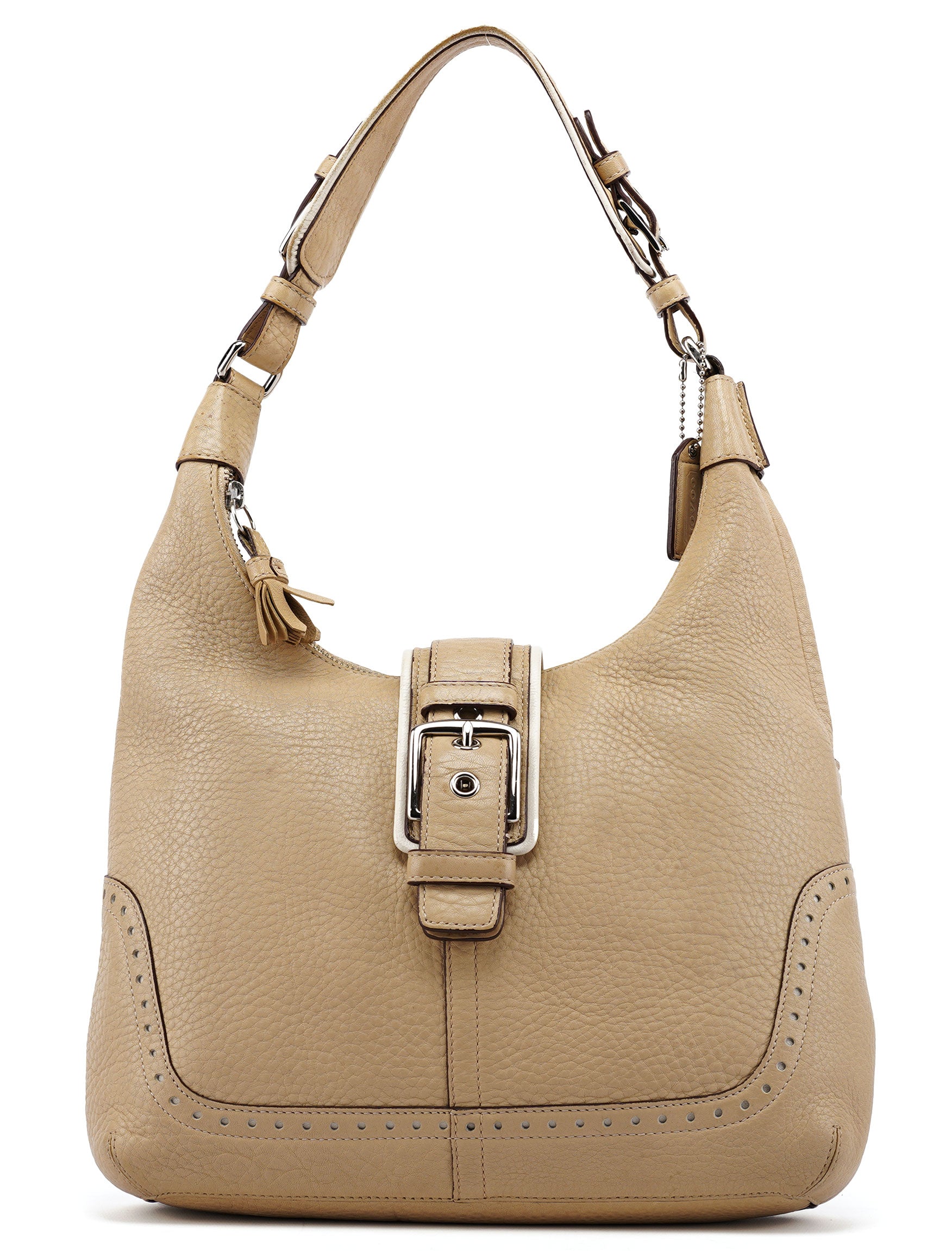 5054 Beige Leather Soho Shoulder Bag