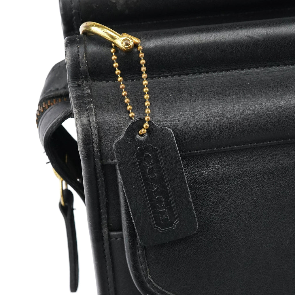 5213 Black Leather Metropolitan 2-Way Briefcase Bag