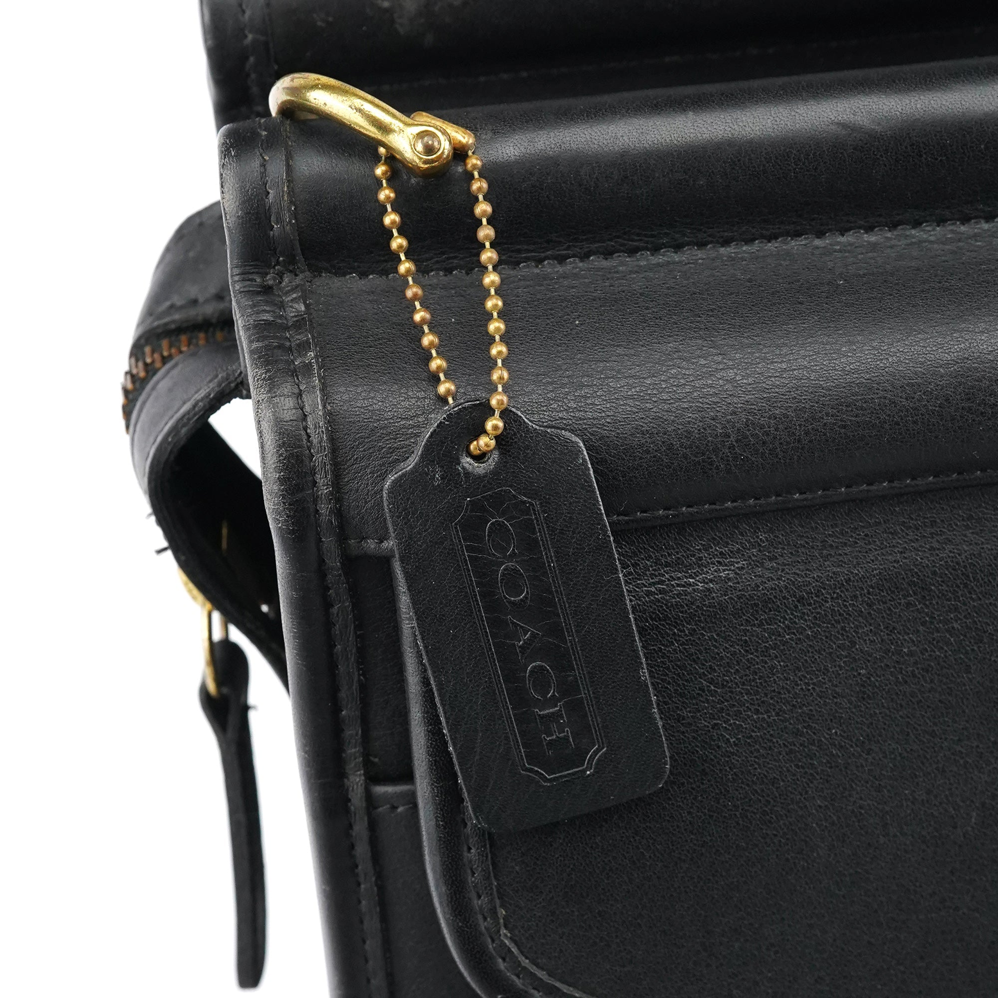 5213 Black Leather Metropolitan 2-Way Briefcase Bag