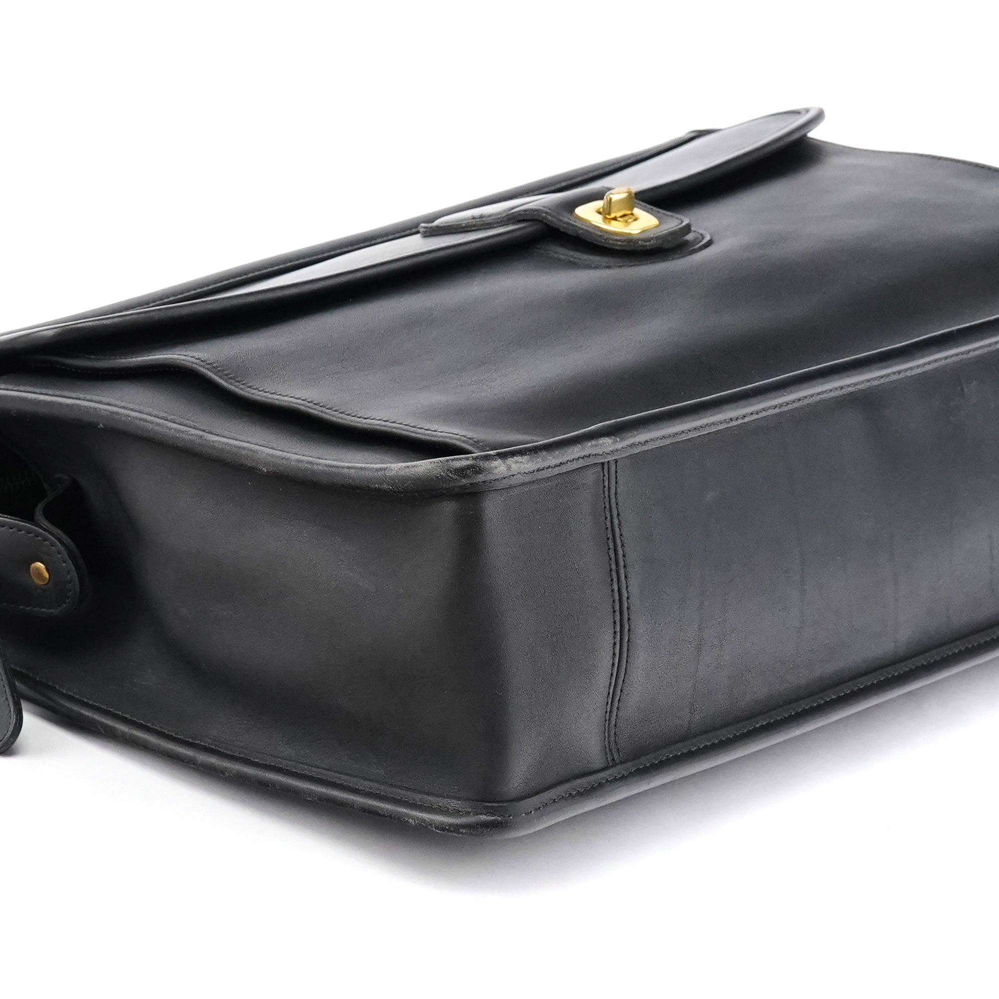 5213 Black Leather Metropolitan 2-Way Briefcase Bag