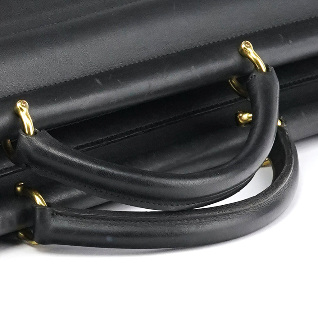5213 Black Leather Metropolitan 2-Way Briefcase Bag