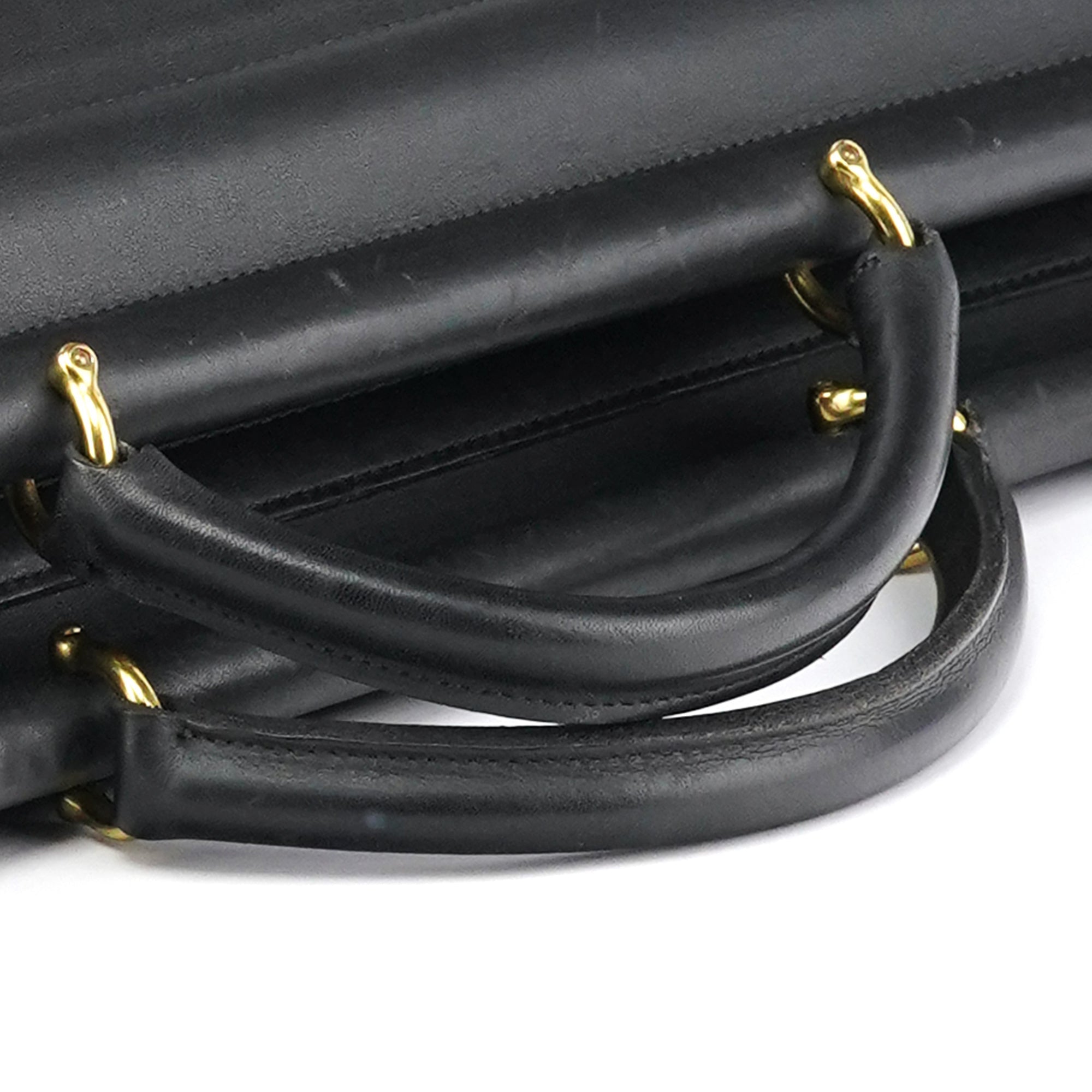 5213 Black Leather Metropolitan 2-Way Briefcase Bag