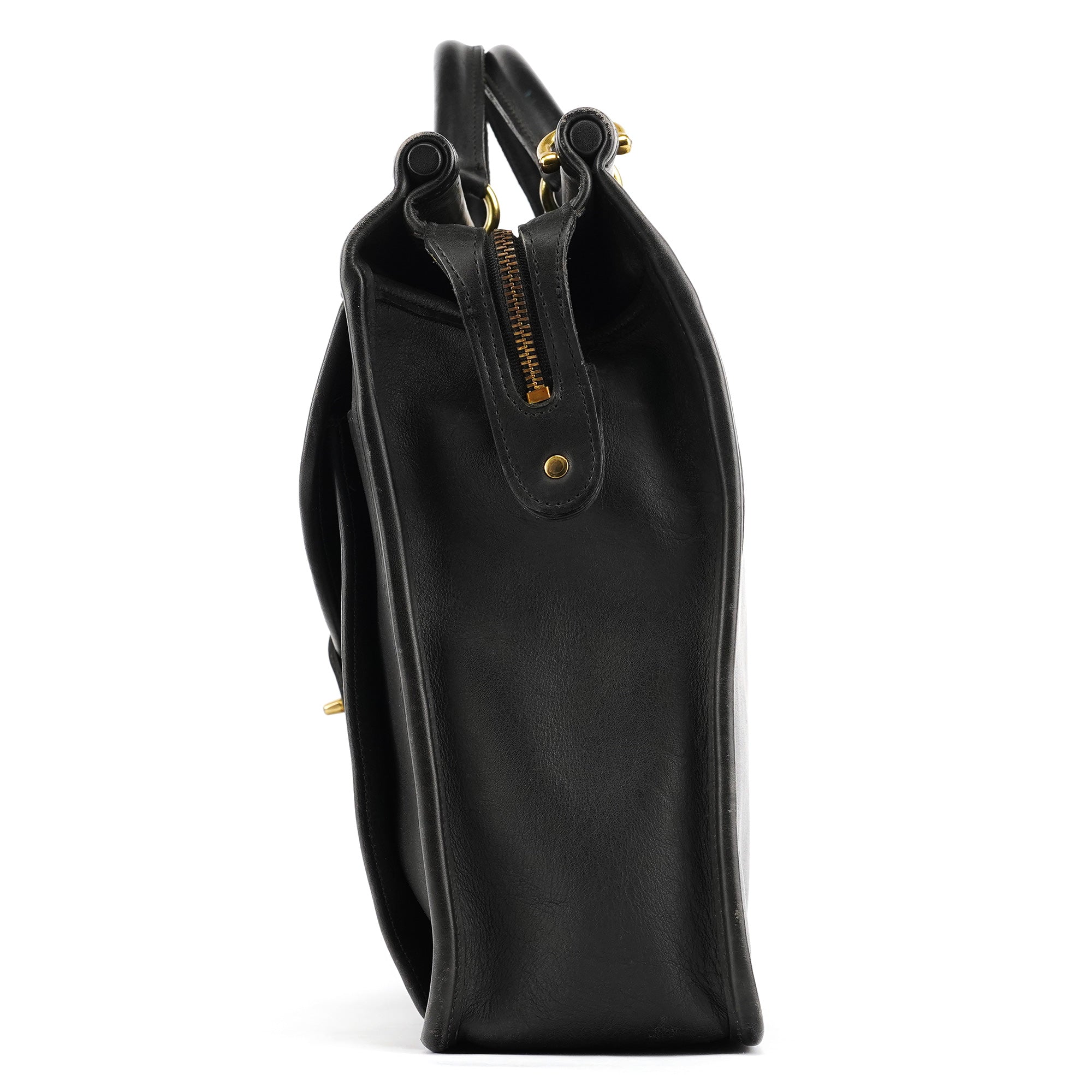 5213 Black Leather Metropolitan 2-Way Briefcase Bag