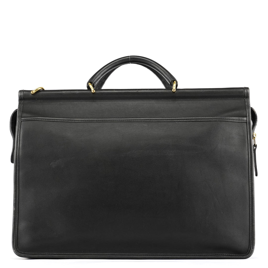 5213 Black Leather Metropolitan 2-Way Briefcase Bag