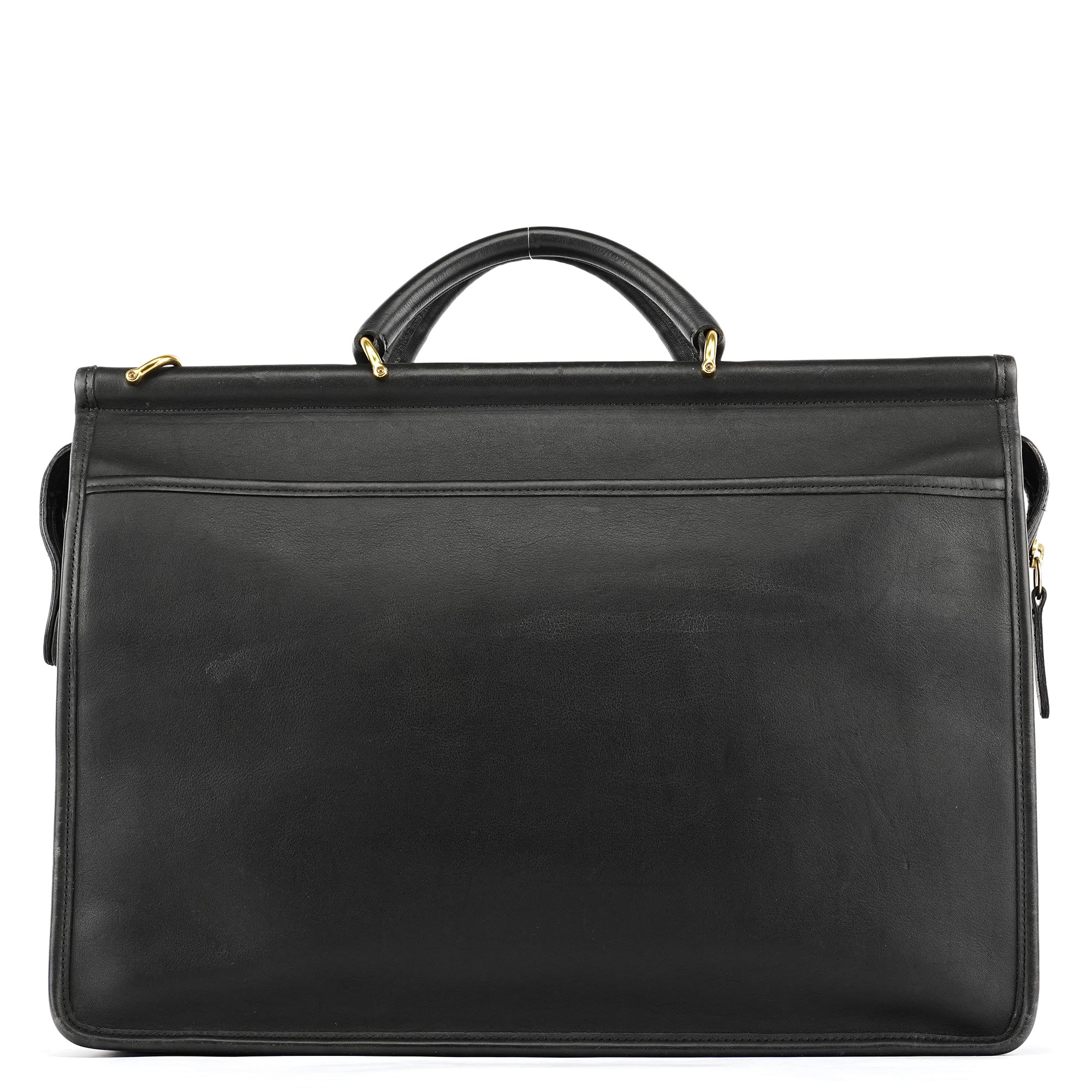 5213 Black Leather Metropolitan 2-Way Briefcase Bag