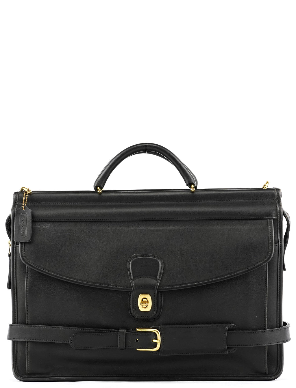 5213 Black Leather Metropolitan 2-Way Briefcase Bag