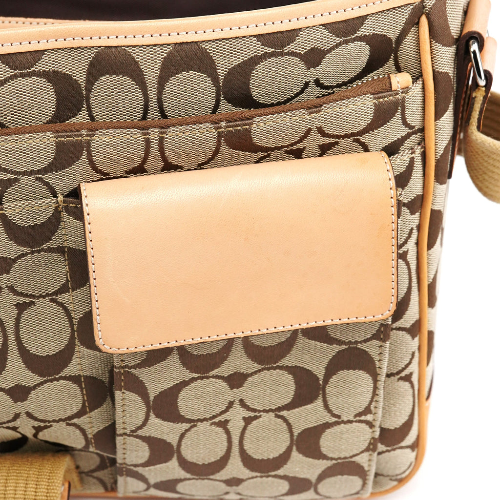 5229 Beige Tan Signature Crossbody Bag