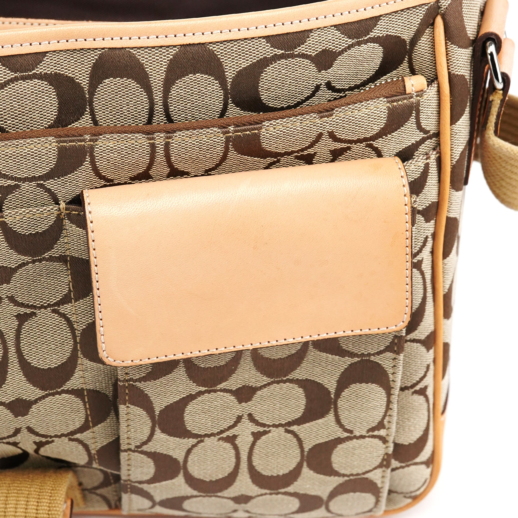 5229 Beige Tan Signature Crossbody Bag