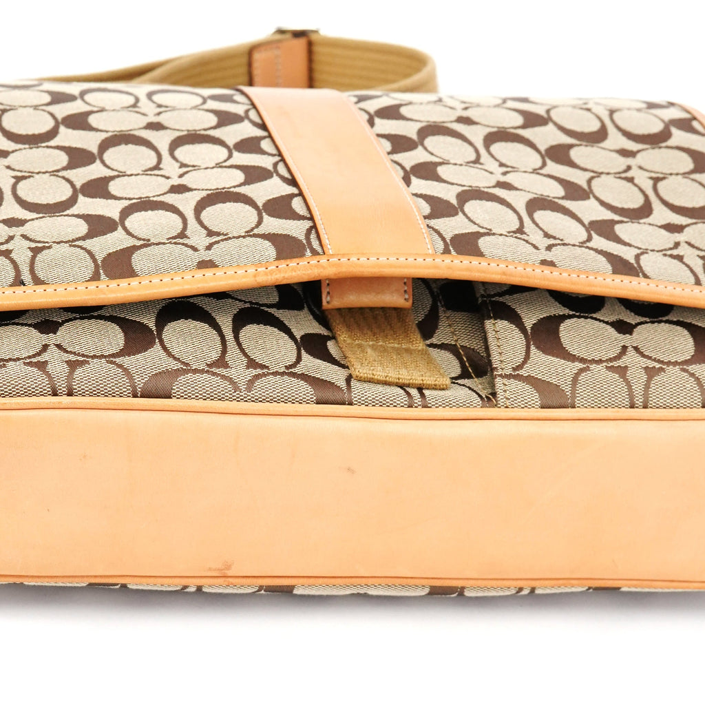 5229 Beige Tan Signature Crossbody Bag