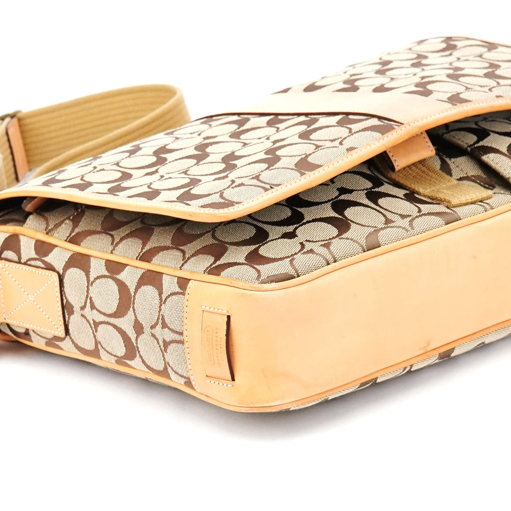 5229 Beige Tan Signature Crossbody Bag