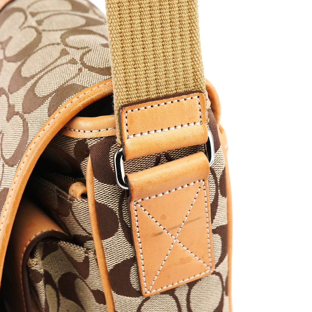 5229 Beige Tan Signature Crossbody Bag