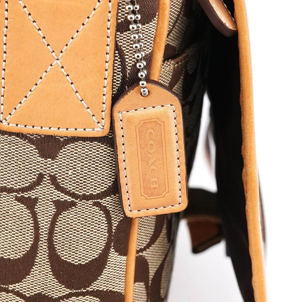 5229 Beige Tan Signature Crossbody Bag