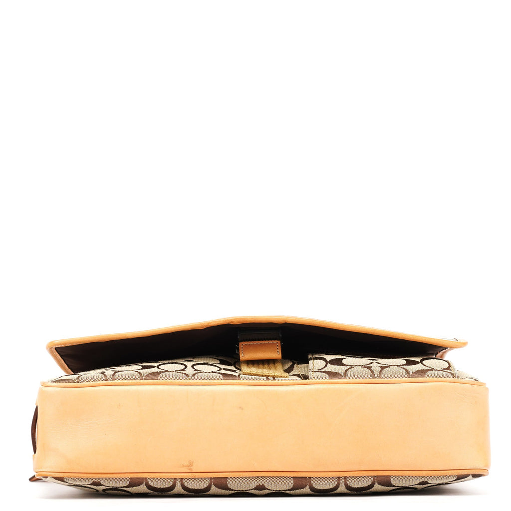 5229 Beige Tan Signature Crossbody Bag