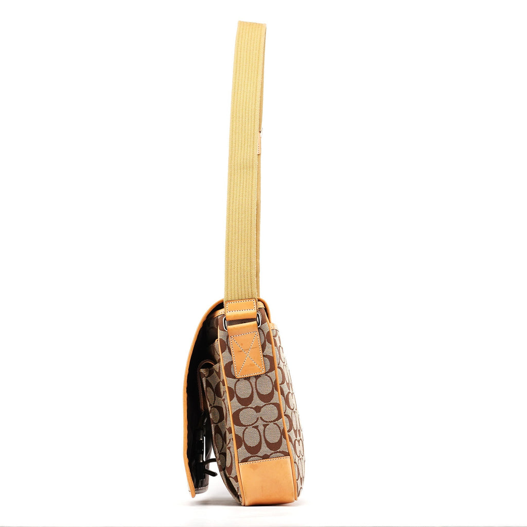 5229 Beige Tan Signature Crossbody Bag