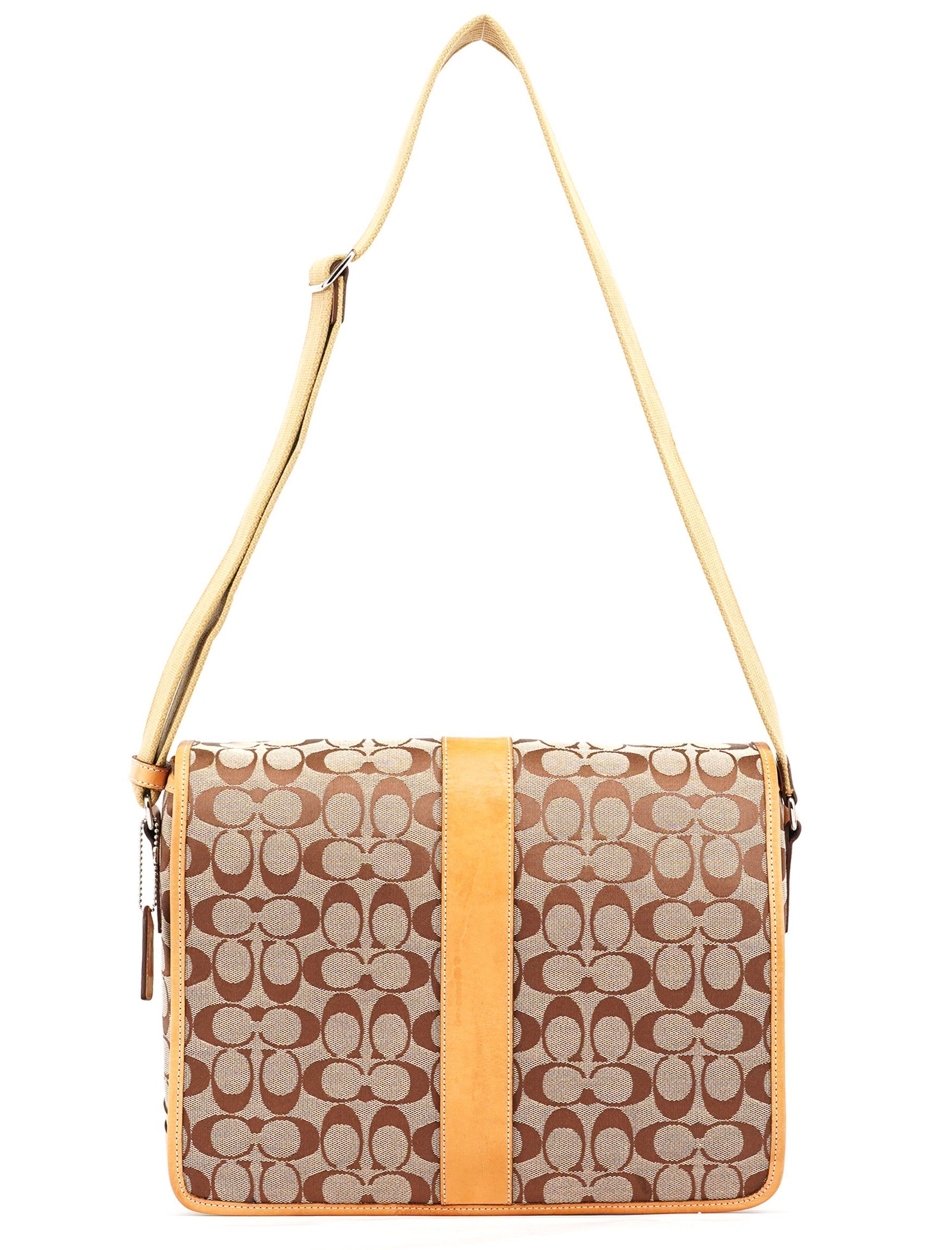 5229 Beige Tan Signature Crossbody Bag