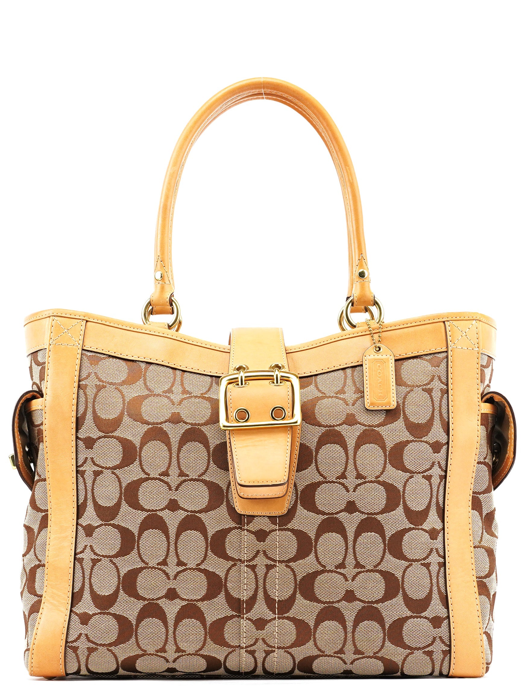 5624 Beige Tan Signature Soho Tote Bag
