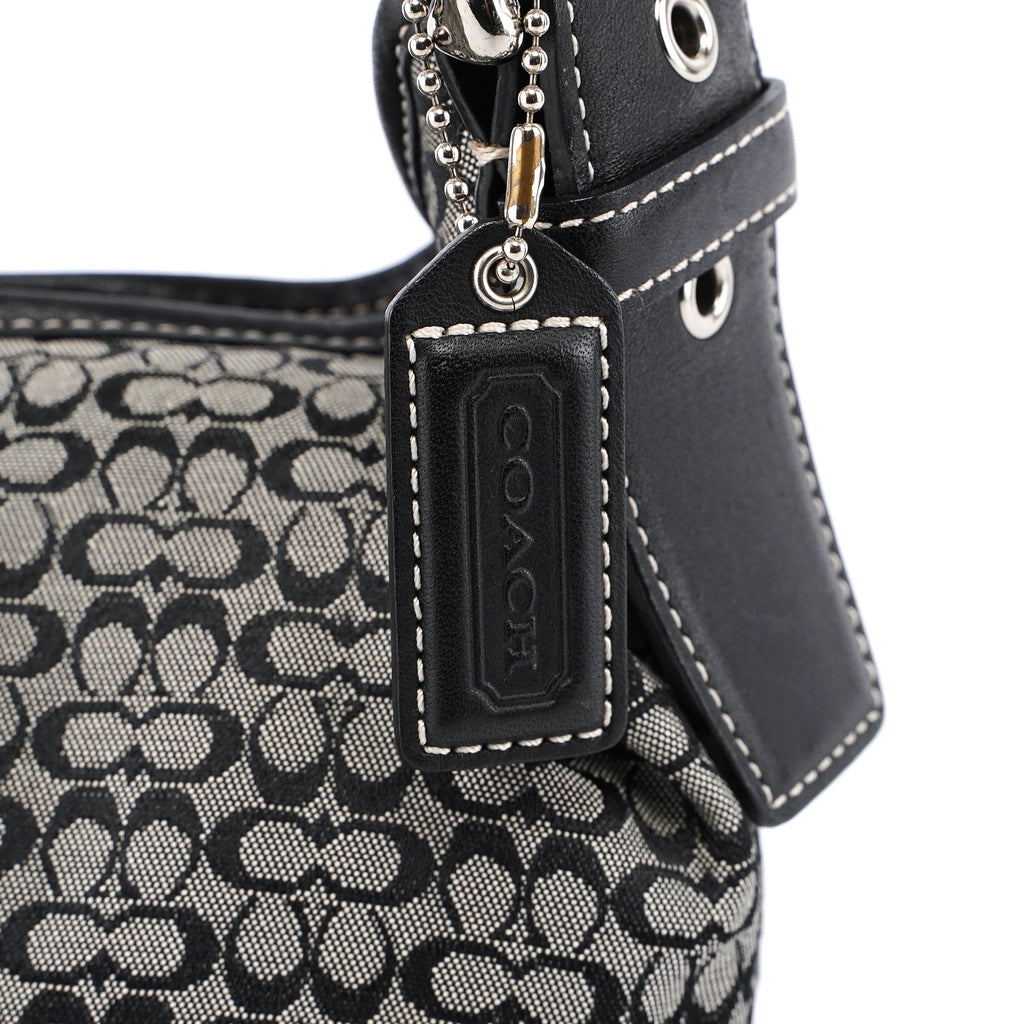 6026 Grey Signature C Hobo Shoulder Bag