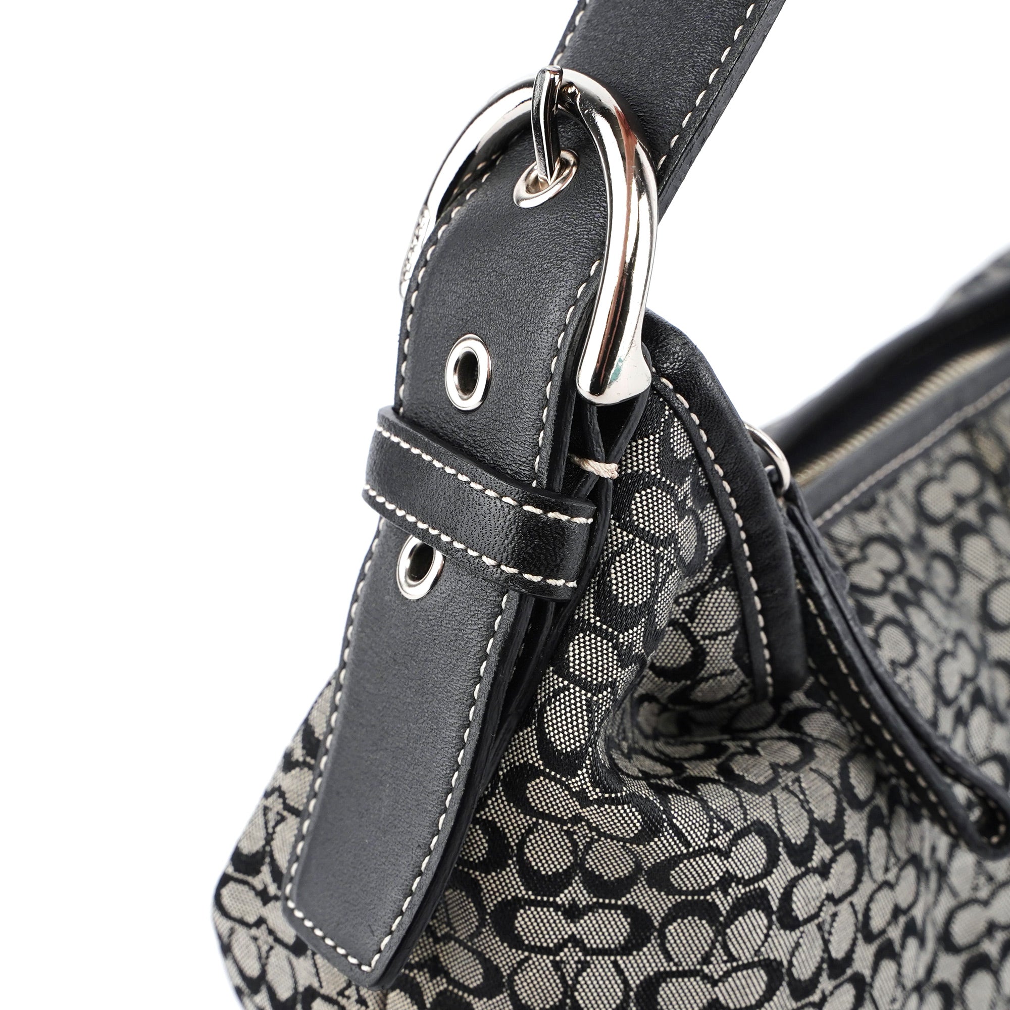 6026 Grey Signature C Hobo Shoulder Bag