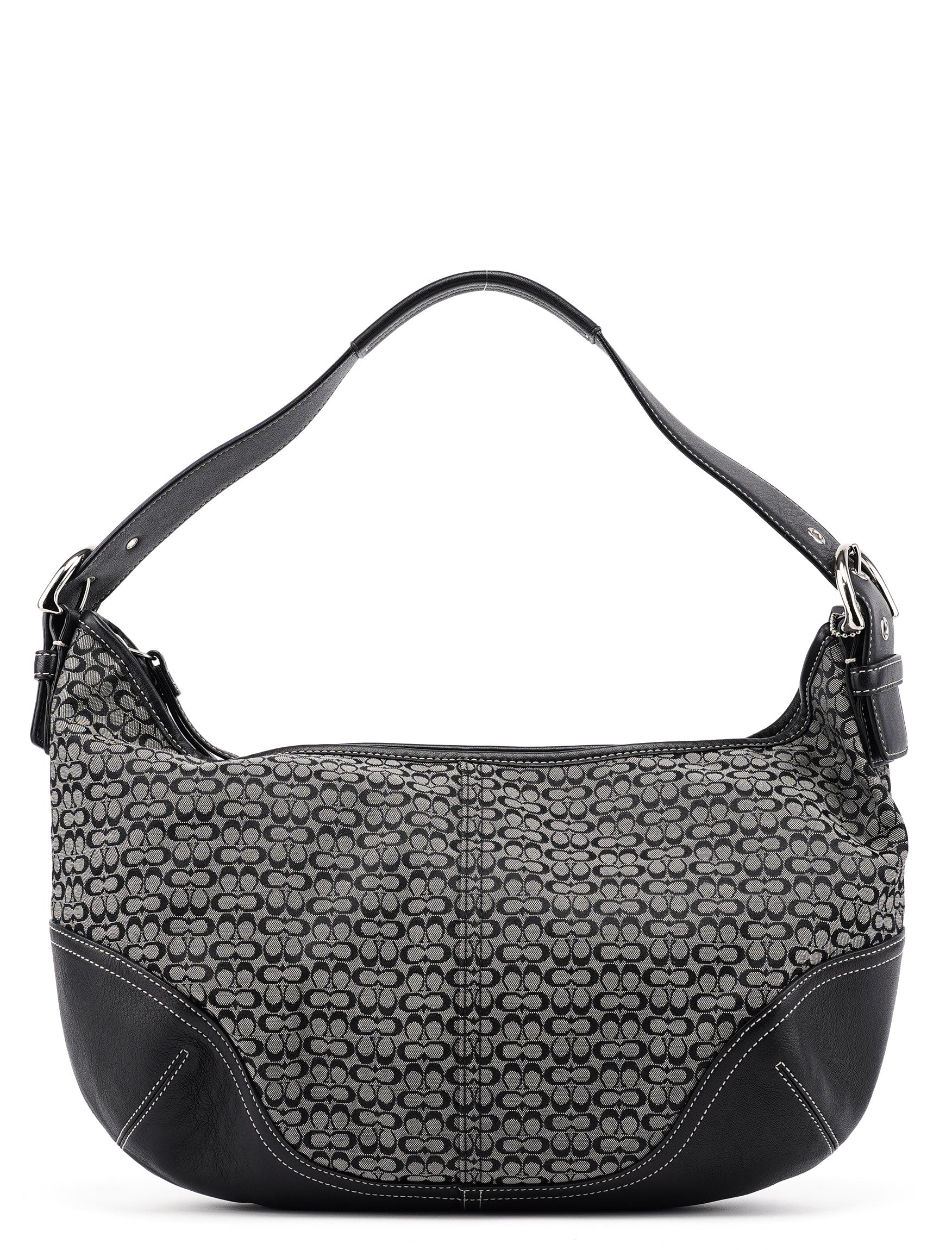 6026 Grey Signature C Hobo Shoulder Bag